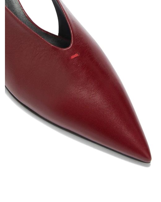 Jil Sander Brown 45Mm Slingback Leather Pumps