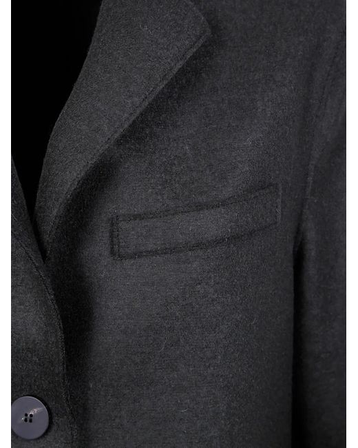 Harris Wharf London Black Button-fastening Wool Coat