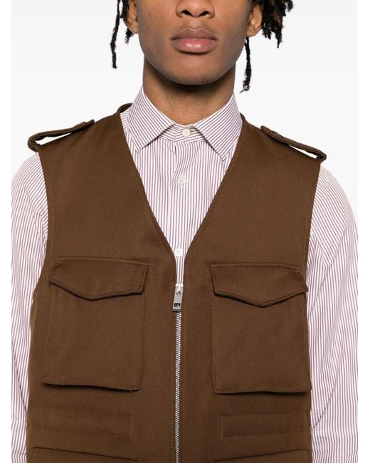 Caruso Brown Padded Gilet for men