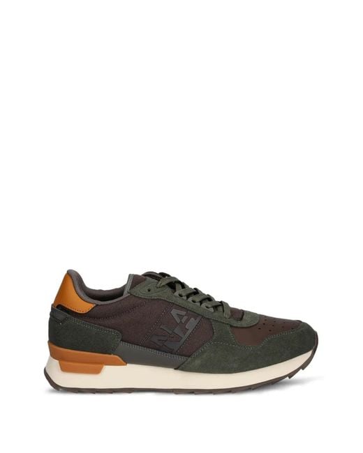 Napapijri Brown Stab Logo Sneakers for men