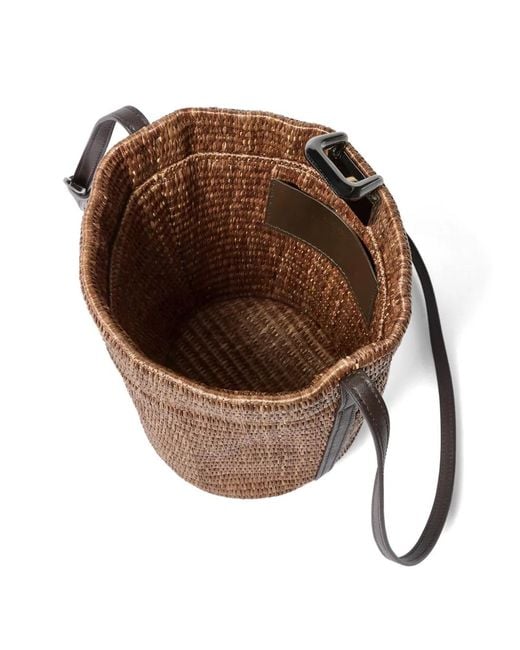 Brunello Cucinelli Brown Sartorial Small Bucket Bag