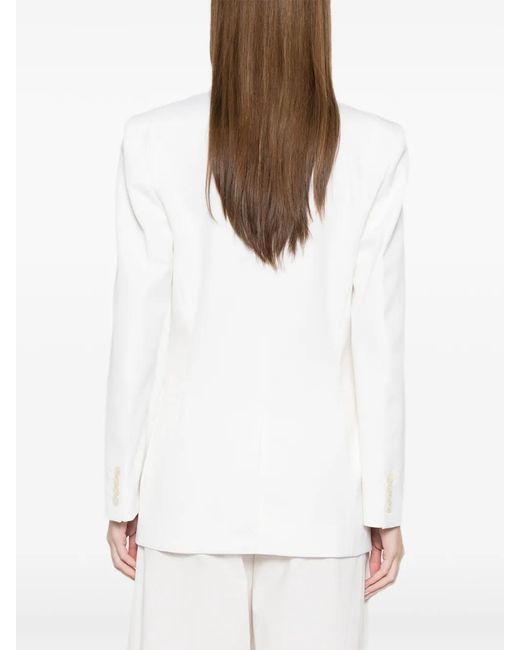 Victoria Beckham White Katherine Patch Pocket Jacket