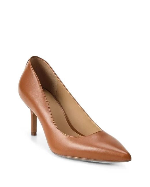 Ralph Lauren Brown Lanette Pointed-Toe Leather Pumps