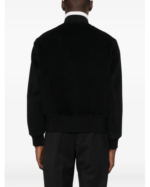 Lardini Black Zip-Front Bomber Jacket for men