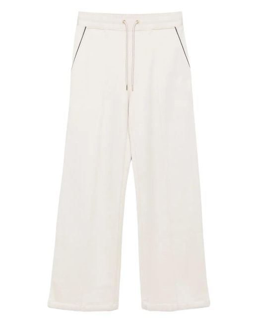 Eleventy White Drawstring-Waist Trousers
