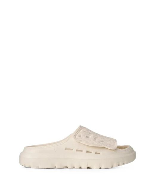 Ugg White Peakmod Touch-Strap Mesh-Panel Slides for men