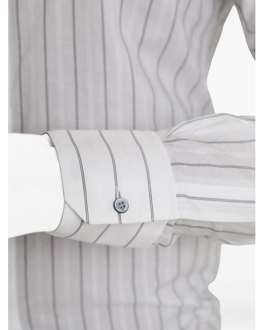 Dolce & Gabbana Gray Pinstripe-Print Shirt for men