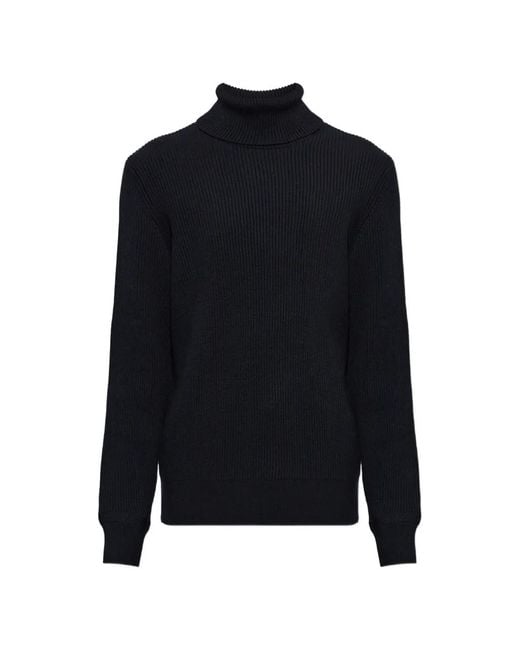 Stone Island Blue 5100052 Ribbed-Knit Logo-Patch Sweater for men