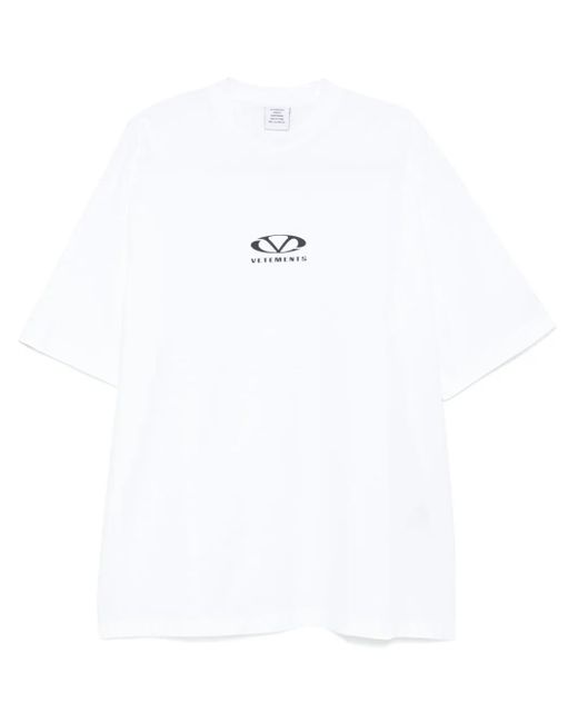 Vetements White Logo-Print T-Shirt
