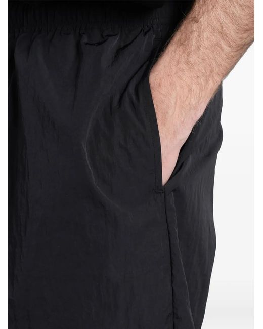 Attachment Black Elasticated-Waistband Shorts for men