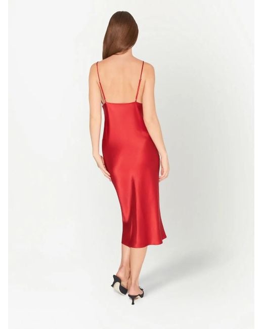Fleur du Mal Red Keyhole Slip Dress