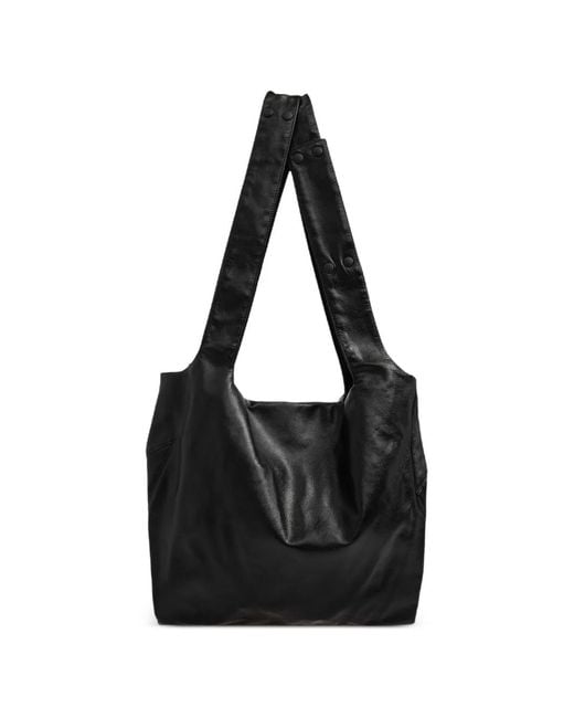 Discord Yohji Yamamoto Black Leather Tote Bag for men