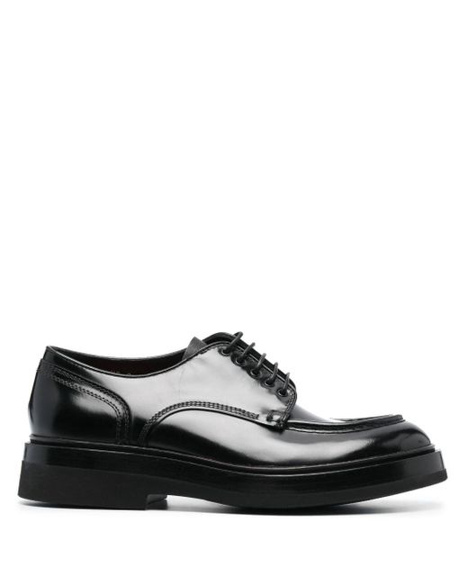Santoni Black Patent Leather 40mm Derby Shoes for men