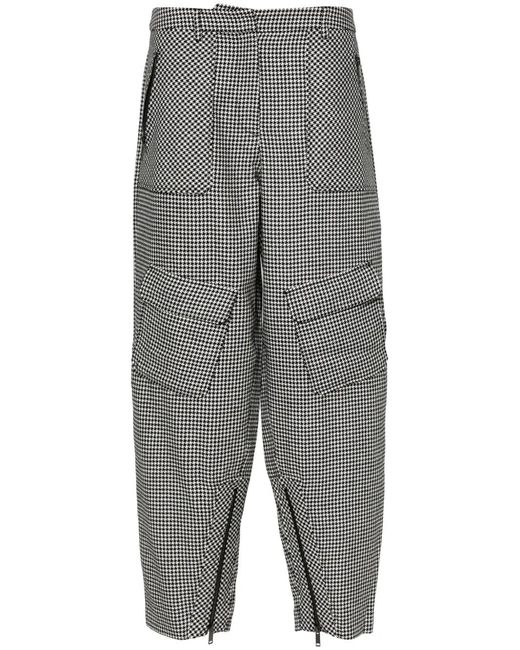 Iceberg Gray Houndstooth-Pattern Tapered Trousers