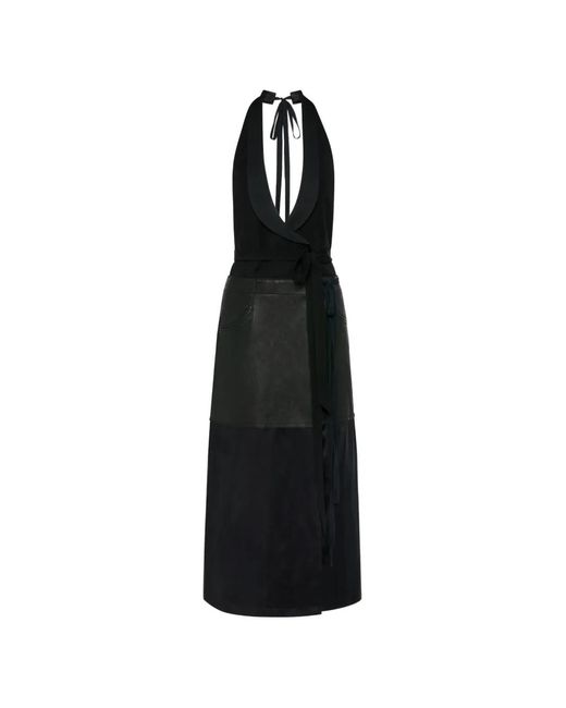 Maison Margiela Black Patchwork Halterneck Dress