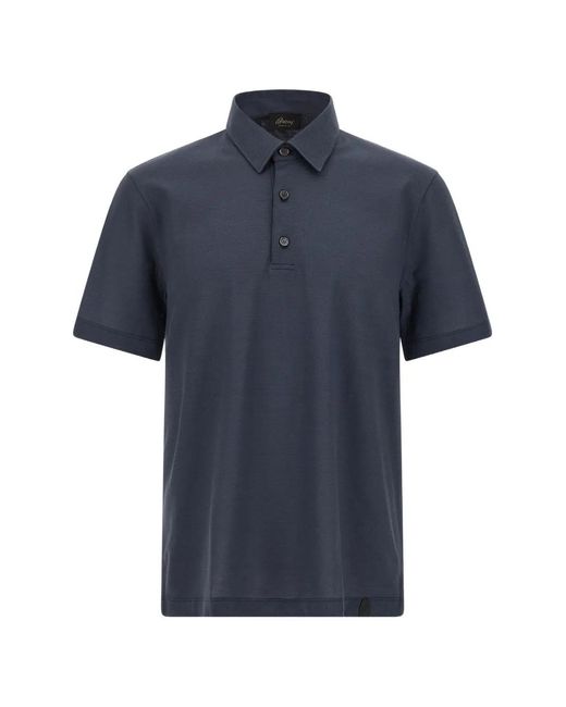 Brioni Blue Cotton Polo Shirt for men