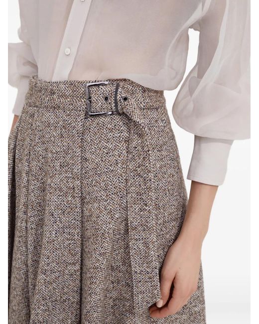 Brunello Cucinelli Brown Wool Skirt