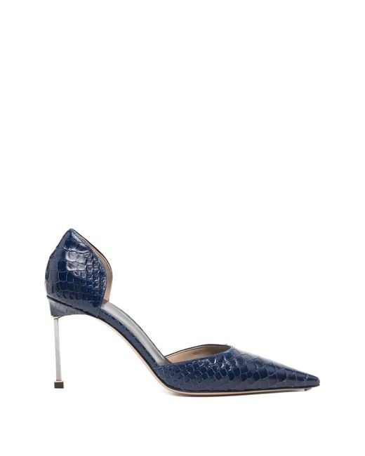Tom Ford Blue Spire D'Orsay Crocodile-Effect Pumps