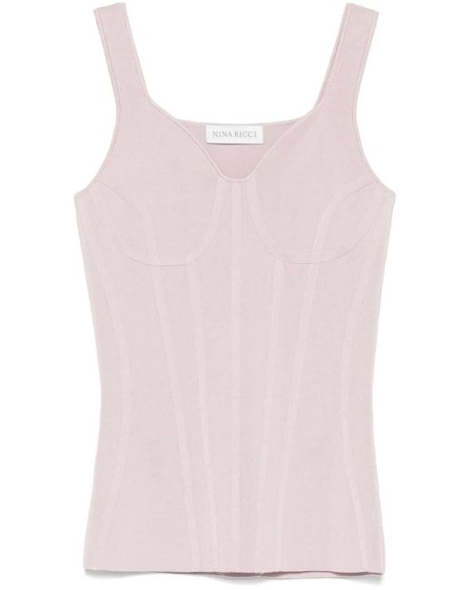 Nina Ricci Pink Panelled Tank Top