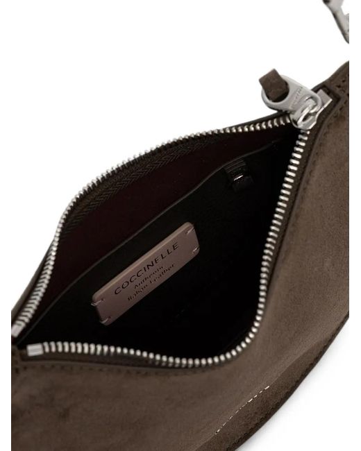 Coccinelle Brown Small Sunup Crescent Shoulder Bag