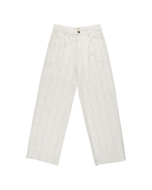 MAISON HOTEL White Theordore Broderie-Anglaise Trousers