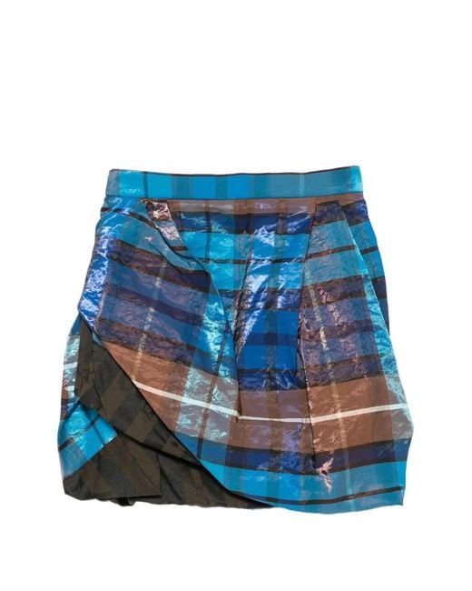 Vivienne Westwood Blue Zora Plaid-Pattern Mini Skirt