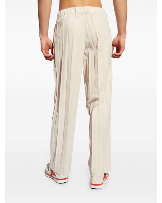 Homme Plissé Issey Miyake Natural Straight-leg Pleated Trousers for men