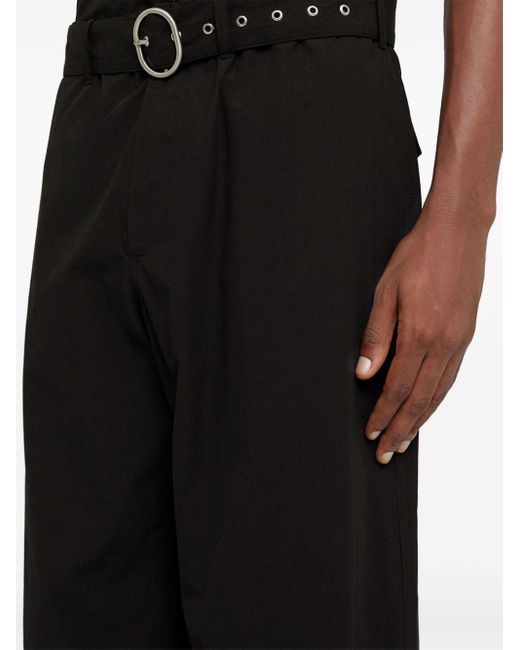 Jil Sander Black Belted Wide-Leg Trousers for men