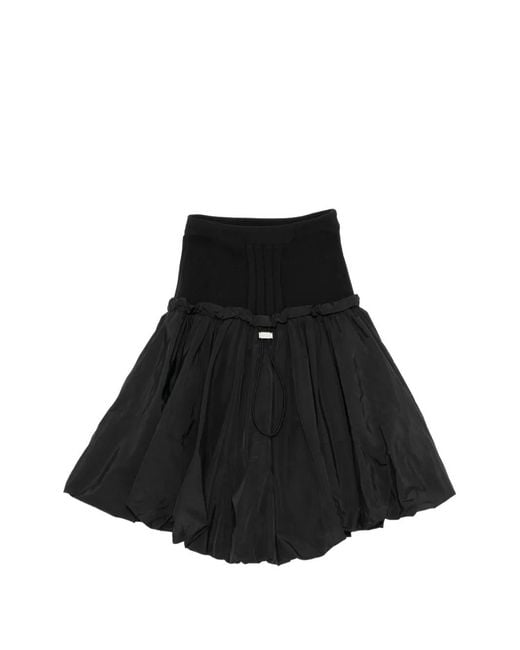 The Attico Black Ruffled Mini Skirt