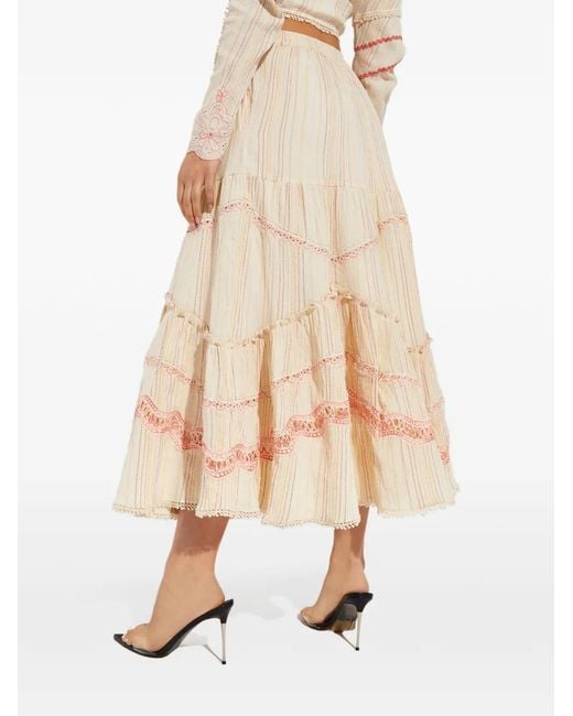 Hemant & Nandita Natural Side-Split Maxi Skirt