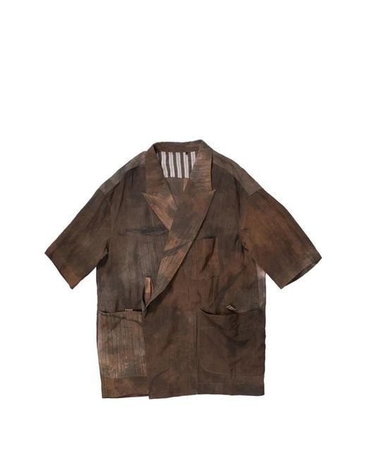 Camisa Estampada Ziggy Chen de hombre de color Brown
