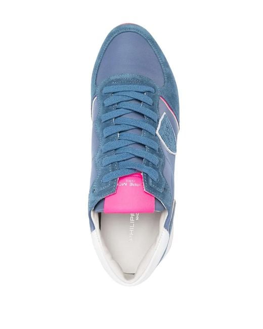 Philippe Model Blue Suede Low-Top Sneakers
