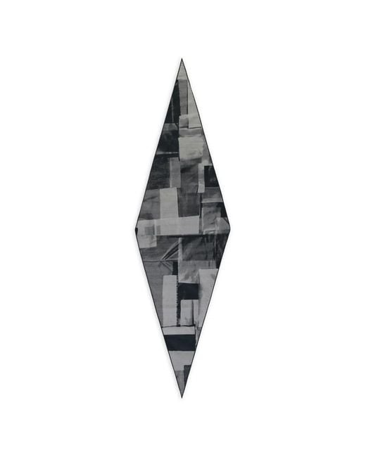 Zegna Black Abstract-Print Diamond-Shaped Scarf for men