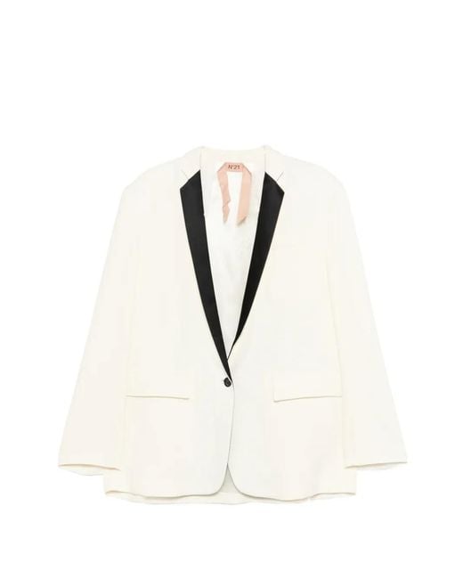 N°21 White Notched Collar Blazers