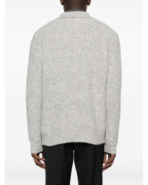 NN07 Gray Alfie Zip-Neck Polo Shirt for men