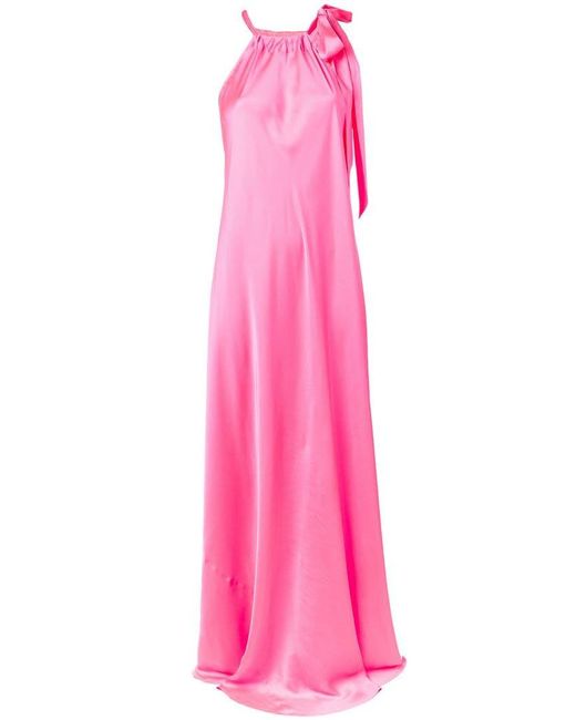 Essentiel Antwerp Pink Halter Neck Long Dress