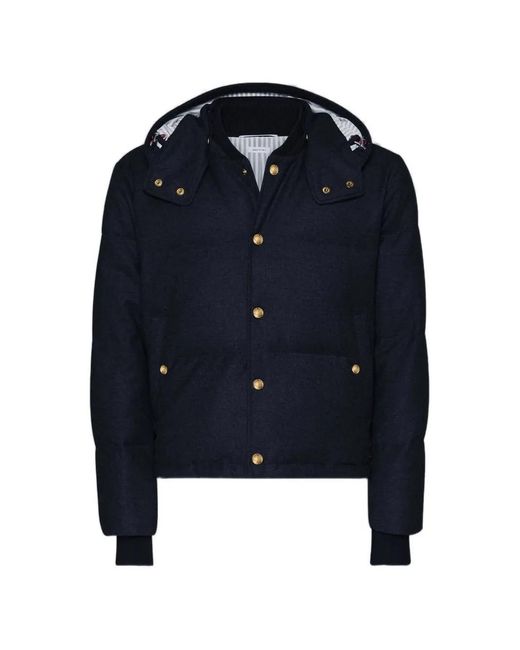 Thom Browne Blue Hooded Jacket for men