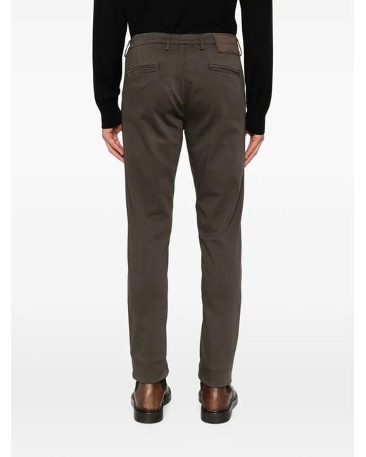 Sartoria Tramarossa Gray Luis Logo-Patch Straight-Leg Trousers for men