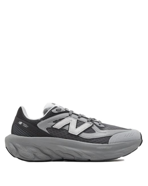New Balance Gray Logo-Patch Sneakers