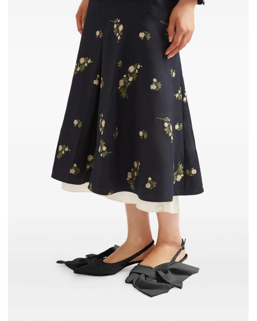Floral midi skirt Erdem de color Black