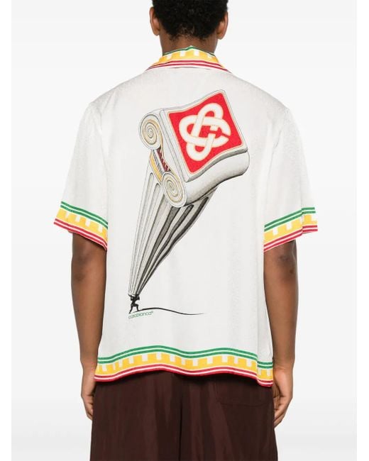 Casablanca White Logo Monogram Pattern Shirt for men