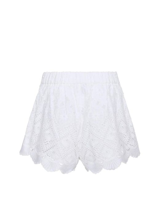 Cara Cara White Trish Eyelet Shorts