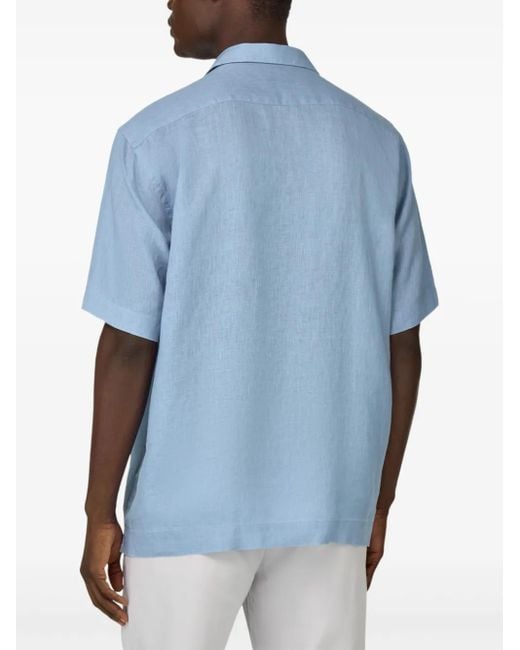 メンズ Boggi Linen Shirt Blue