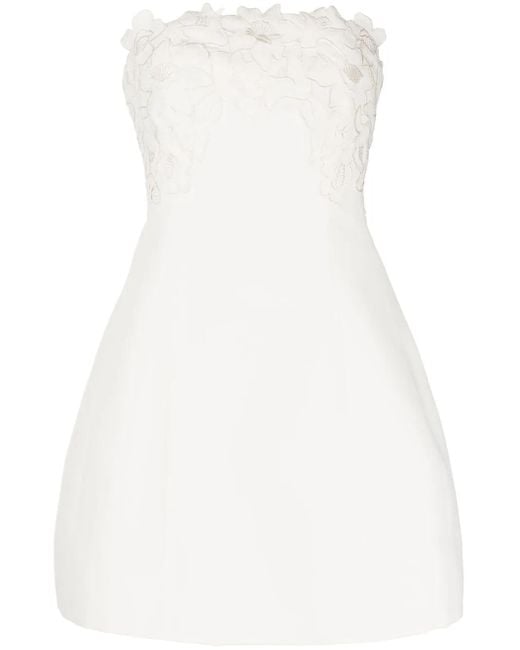 Sachin & Babi White Alana Floral-Appliqué Mini Dress