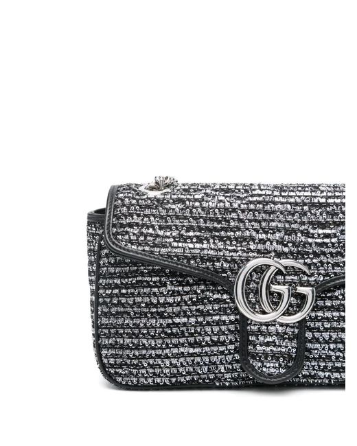 Gucci Gray Small Gg Marmont Shoulder Bag