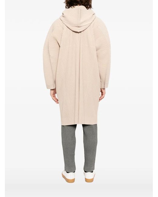 Homme Plissé Issey Miyake Natural Pleated Single-Breasted Coat for men