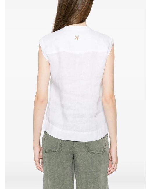 Trame Auree White Hemd Mit V-Ausschnitt