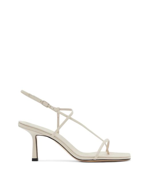 STUDIO AMELIA White Cross-Front Leather Sandals