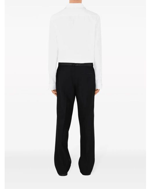 Burberry White Logo-Embroidered Poplin Shirt for men