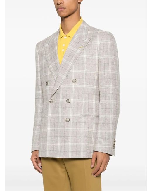 Etro White Blazer With Check Pattern for men